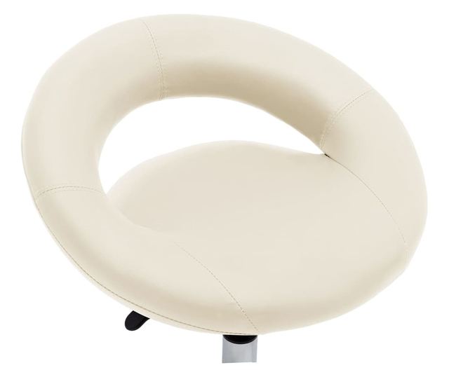 Vrtljiv kuhinjski stol, krem barva, umetno usnje