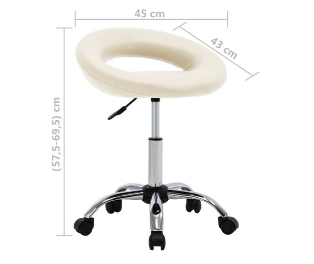 Vrtljiv kuhinjski stol, krem barva, umetno usnje