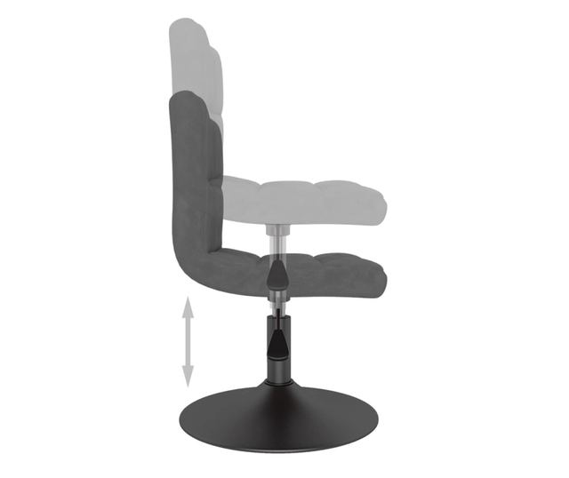 Vrtljiv kuhinjski stol, temno siv, žamet