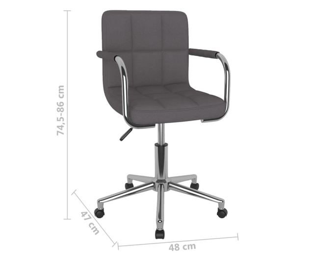 Vrtljiv kuhinjski stol, taupe siva, blago