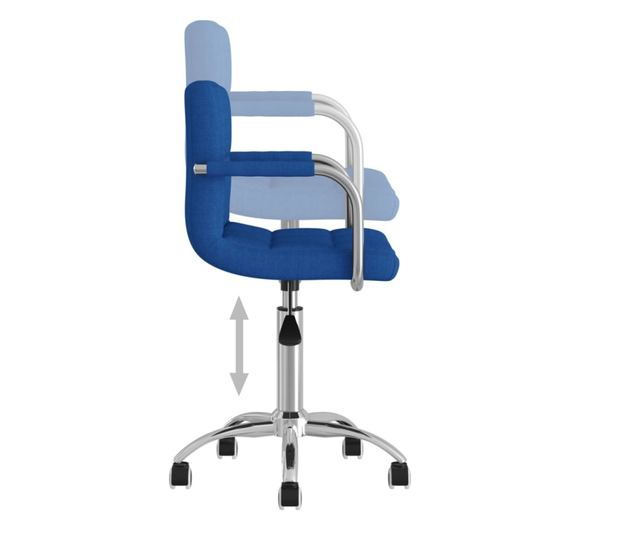 Kuhinjski stol z vrtljivim sediščem, moder, blago