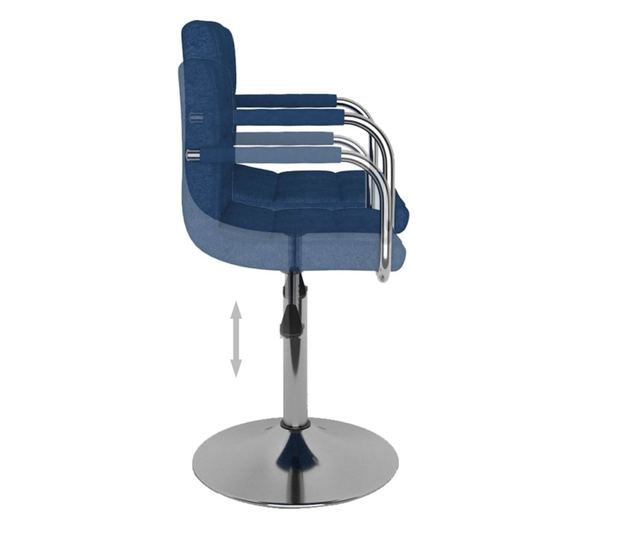 Barski stol, moder, tekstilni material