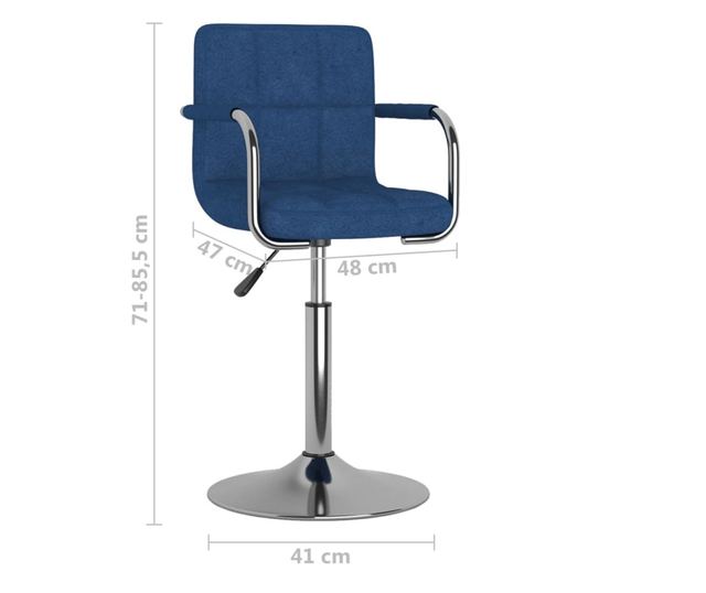 Barski stol, moder, tekstilni material