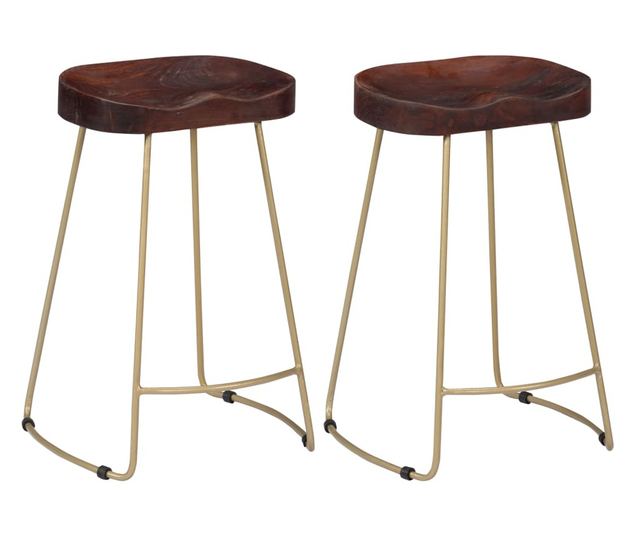 Scaune De Bar Gavin, 2 Buc., Lemn Masiv De Mango