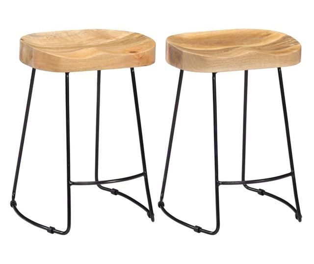 Scaune De Bar Gavin, 2 Buc., Lemn Masiv De Mango