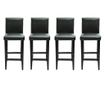 Barski stoli, 4 kosi, črno umetno usnje