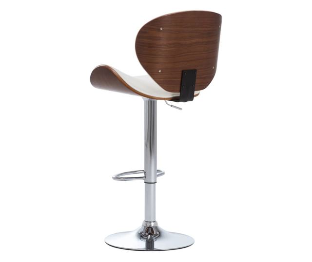 Barski stol, bel, umetno usnje