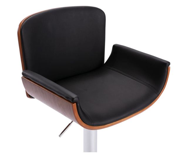 Barski stol, črn, umetno usnje