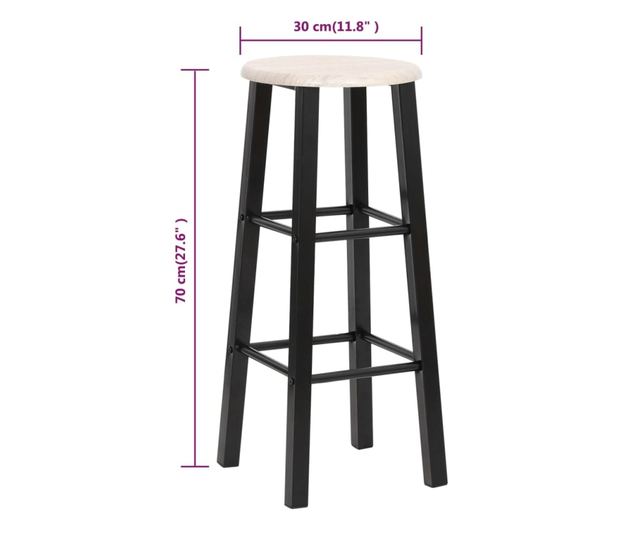 Barski stoli, 2 kosa, črni, MDF