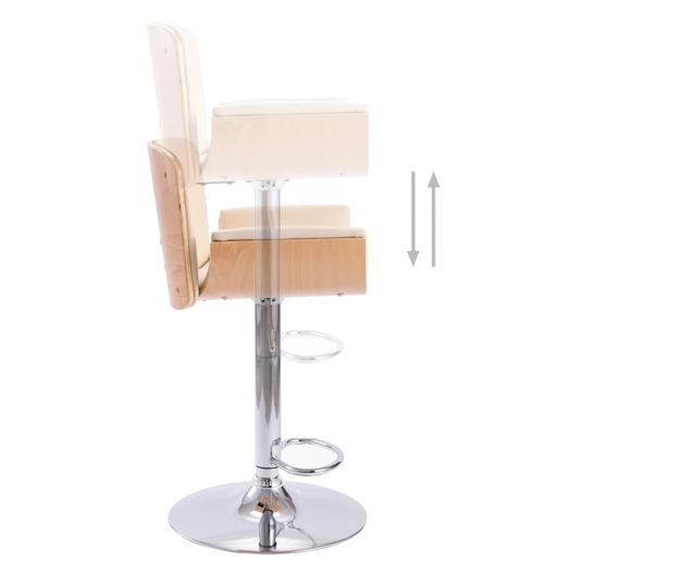 Barski stol, krem barva, umetno usnje