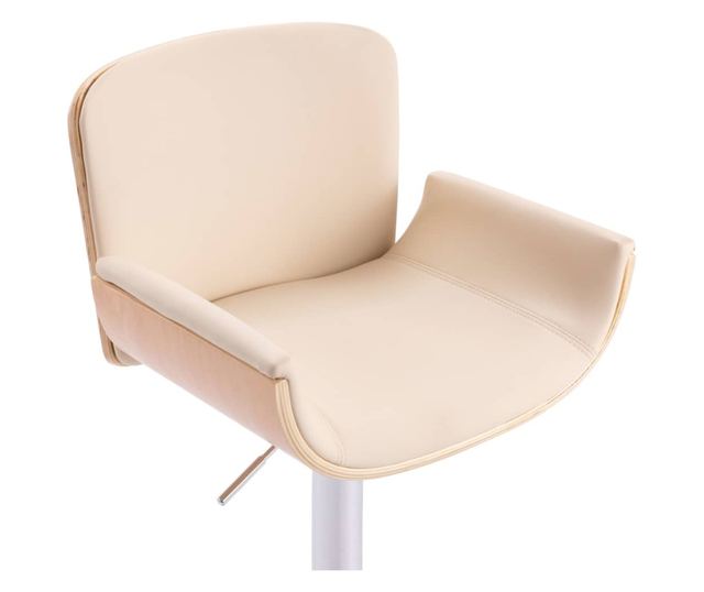 Barski stol, krem barva, umetno usnje