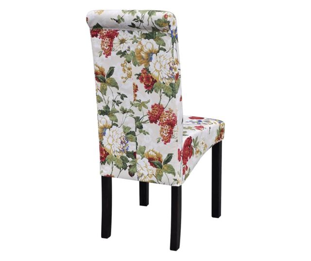 Kuhinjski stoli, 6 kosov, večbarvni, tekstilni material