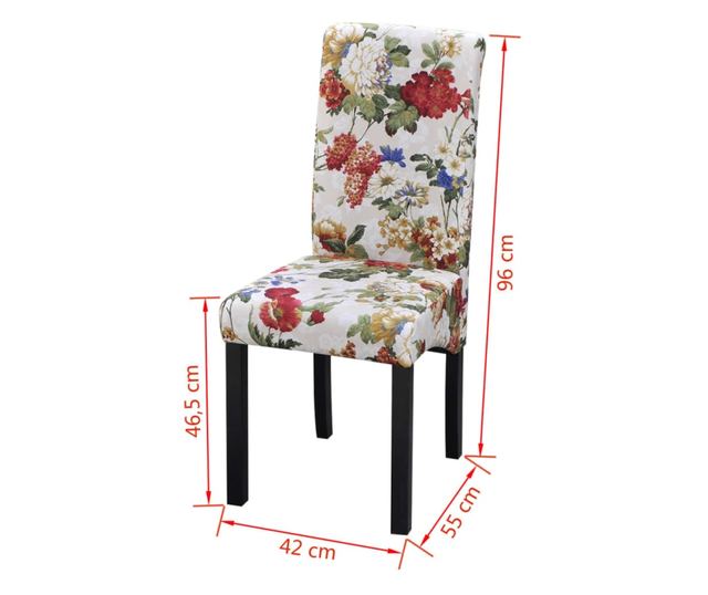 Kuhinjski stoli, 6 kosov, večbarvni, tekstilni material