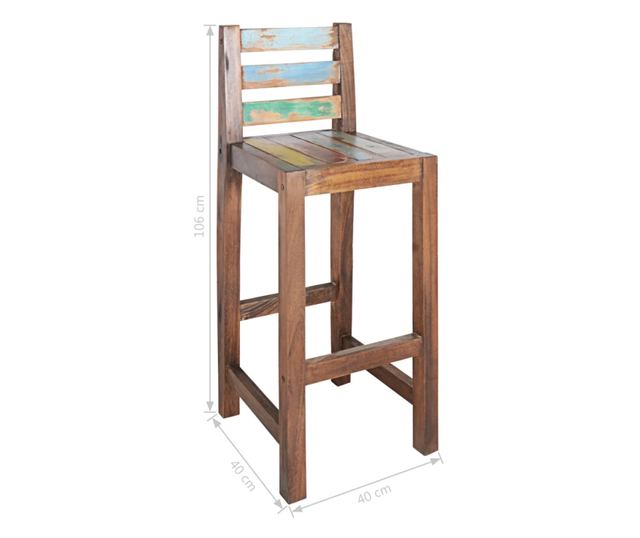 Barski stoli, 2 kosa, masiven predelan les