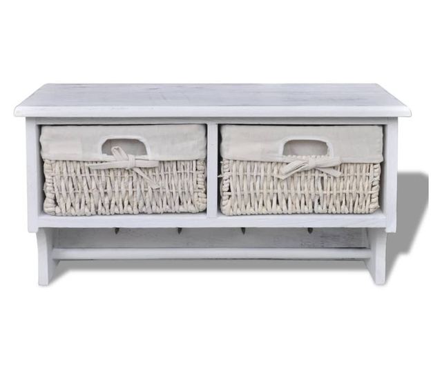 Zidna polica, bijela, 60 x 23,5 x 33 cm, drvo paulovnije