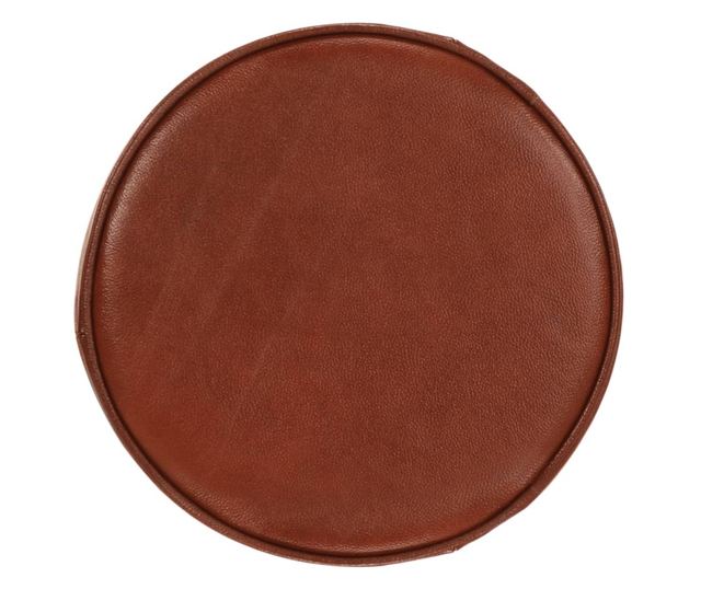 Barski stoli, 2 kosa, rjavi, pravo usnje in lito železo