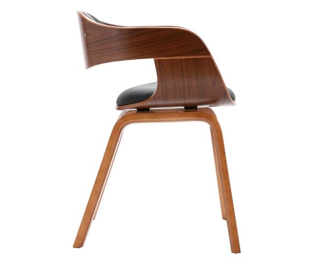 Jedilni stoli, komplet 4, upognjen les in umetno usnje