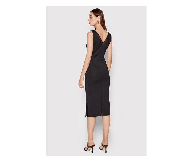 Rochie Calvin Klein cambrata cu decolteu in V Negru S INTL