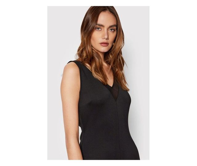 Rochie Calvin Klein cambrata cu decolteu in V Negru S INTL