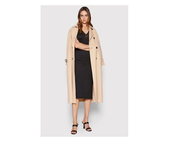 Rochie Calvin Klein cambrata cu decolteu in V Negru S INTL