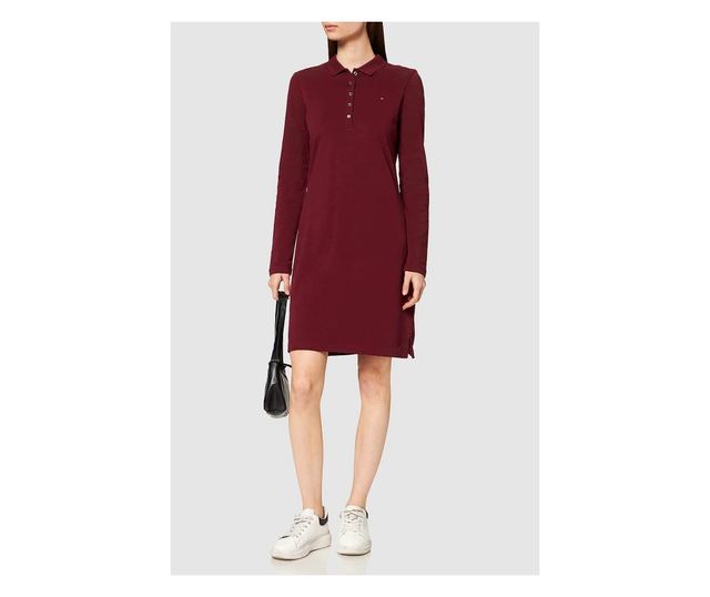 Rochie mini Tommy Hilfiger cu logo discret M INTL Rosu Bordo