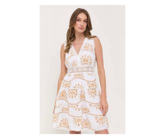 Rochie Guess evazata cu decolteu in V Nadia W3YK57 M INTL Alb