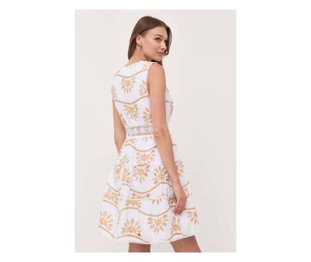 Rochie Guess evazata cu decolteu in V Nadia W3YK57 M INTL Alb