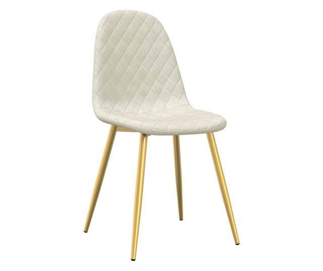 Kuhinjski stoli, 4 kosi, kremno beli, žamet