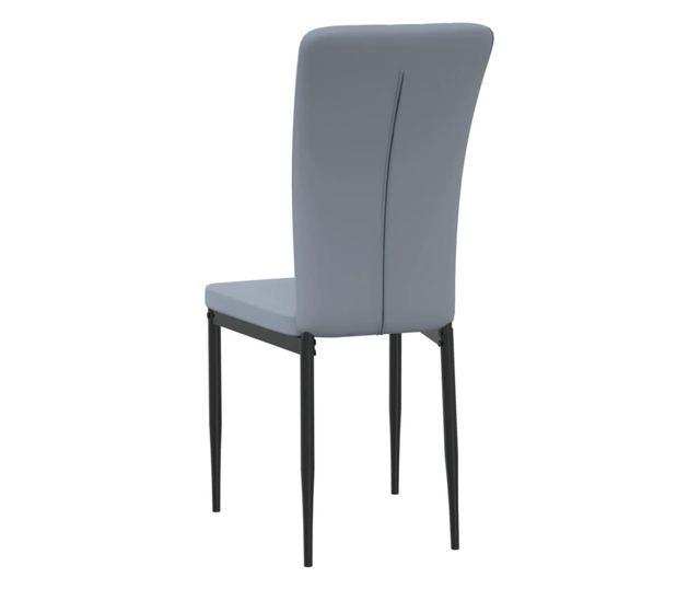 Jedilni stoli, 4 kosi, svetlo sivi, žamet