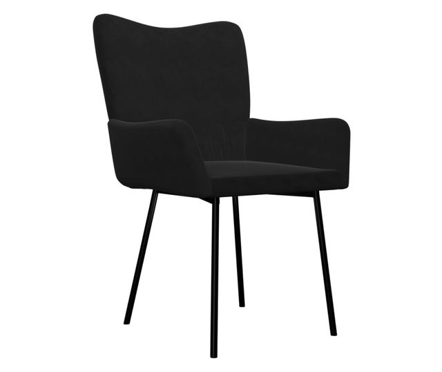 Kuhinjski stoli, 2 kosa, črni, žamet