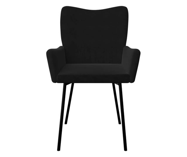 Kuhinjski stoli, 2 kosa, črni, žamet