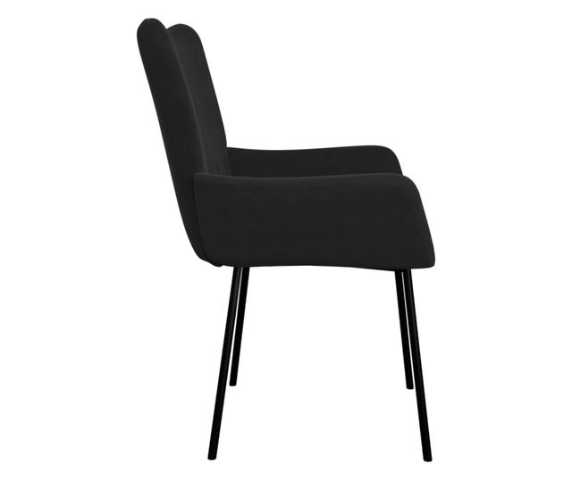 Kuhinjski stoli, 2 kosa, črni, žamet