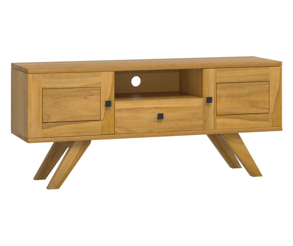 TV komoda, 110x30x50 cm, masivno teakovo leso - 2
