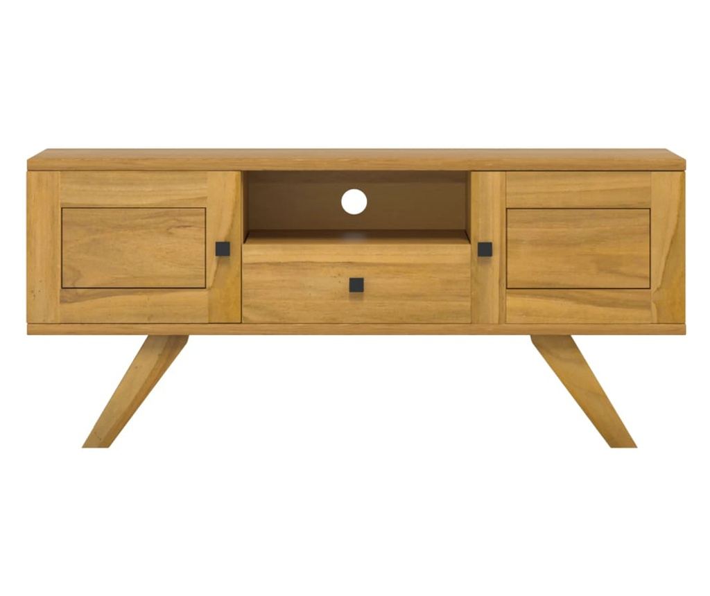 TV komoda, 110x30x50 cm, masivno teakovo leso - 3