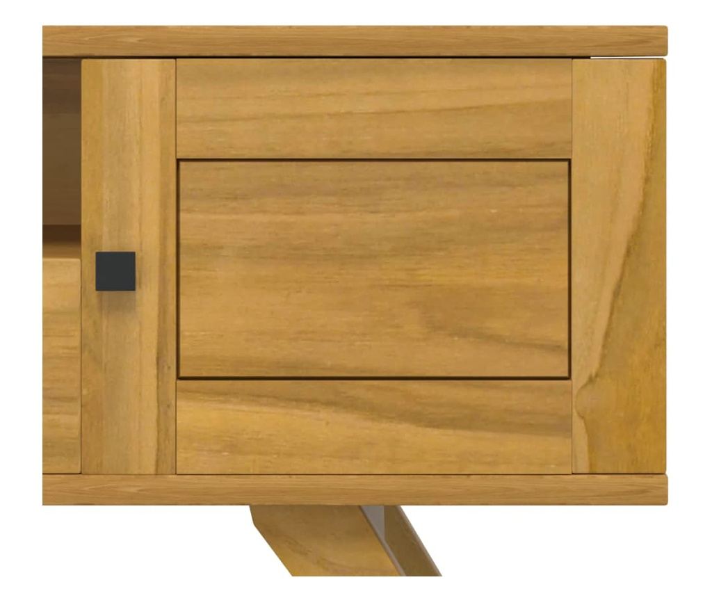 TV komoda, 110x30x50 cm, masivno teakovo leso - 7