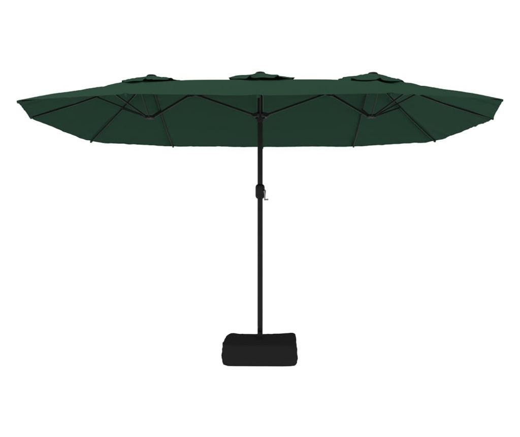 Двоен LED чадър за двор, зелен, 449x245 см - 5