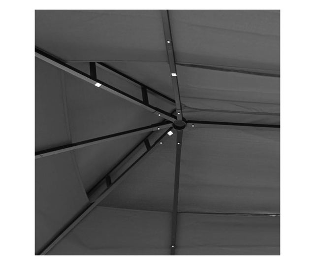 Градинска беседка със странични стени, антрацит, 400x300x270 см, стомана