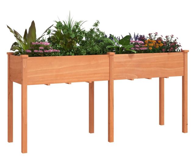 Žardinjera s oblogom, smeđa, 161x45x76 cm, masivno drvo jele