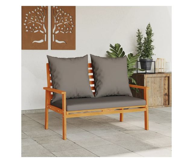 tömör akácfa kerti kanapé párnával 120 cm