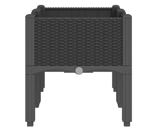 fekete PP rácsos kerti ültetőláda 80 x 40 x 42 cm