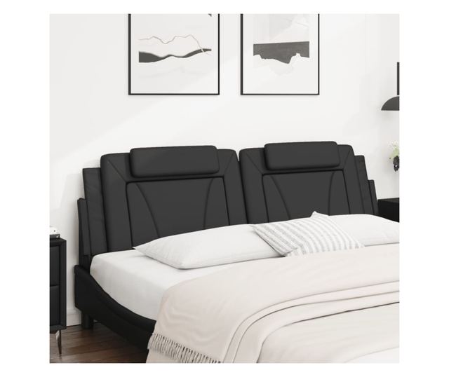 fekete műbőr fejtámla párna 180 cm