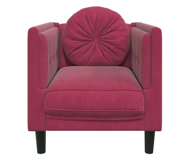 bordó bársony fotel párnával