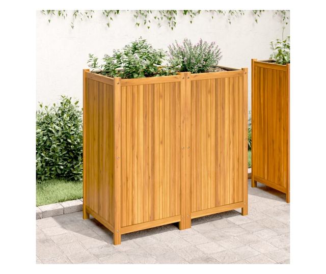 tömör akácfa kerti virágtartó béléssel 100 x 50 x 100 cm