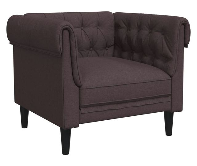 sötétbarna szövet Chesterfield kanapé