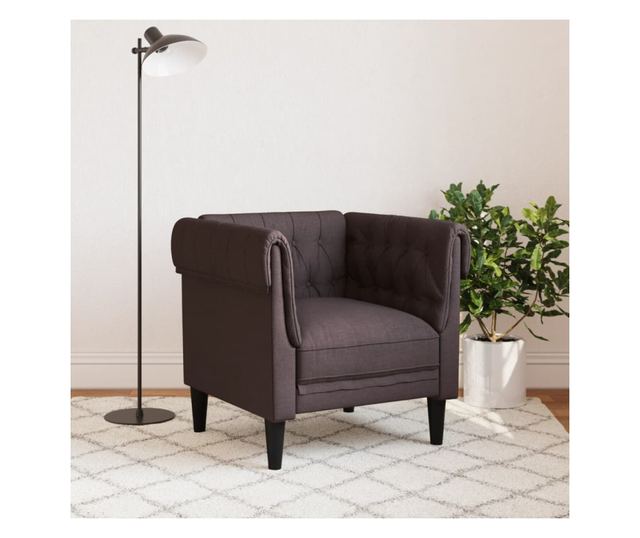 sötétbarna szövet Chesterfield kanapé