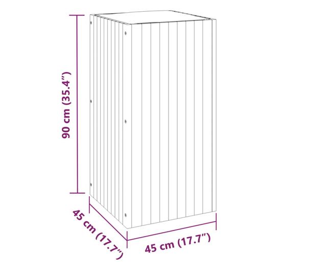 tömör akácfa kerti virágtartó 45 x 45 x 90 cm
