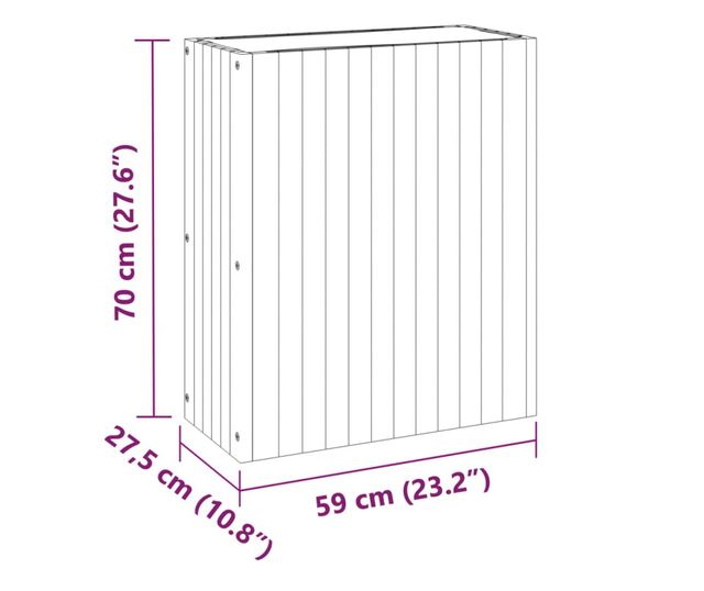 tömör akácfa kerti virágtartó 59x27,5x70 cm