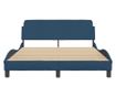 kék szövet ágykeret fejtámlával matrac nélkül 140x200 cm