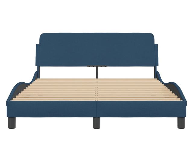 kék szövet ágykeret fejtámlával matrac nélkül 140x200 cm