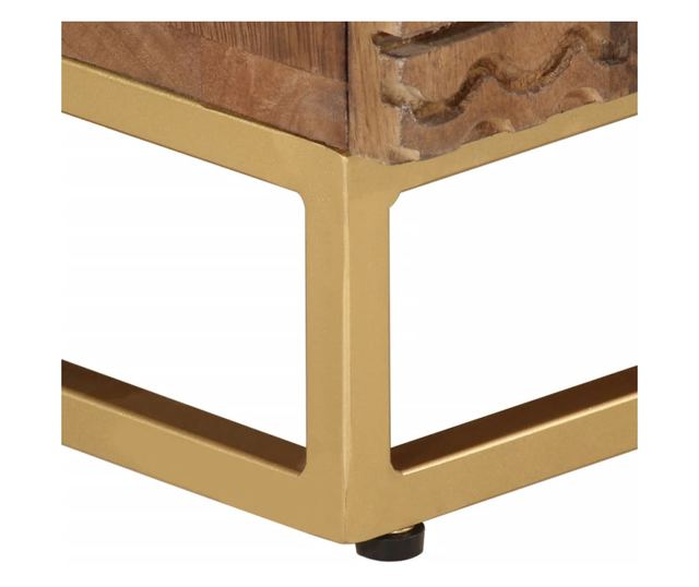 tömör mangófa és vas éjjeliszekrény 40 x 30 x 50 cm